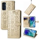 Чохол Embossed Cat and Dog для Samsung Galaxy A17 / A175 книжка шкіра PU з візитницею золотистий - зображення 1