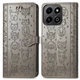 Чехол Embossed Cat and Dog для Infinix GT 20 Pro / X6871 книжка кожа PU с визитницей серый - изображение 4