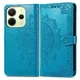 Чехол Vintage для Xiaomi Redmi Note 14 4G EU Version книжка кожа PU с визитницей голубой - изображение 7