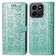 Чехол Embossed Cat and Dog для Infinix GT 20 Pro / X6871 книжка кожа PU с визитницей мятный - изображение 4