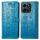 Чохол Embossed Cat and Dog для Infinix GT 20 Pro / X6871 книжка шкіра PU з візитницею блакитний - зображення 4