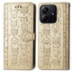 Чохол Embossed Cat and Dog для Xiaomi Redmi Note 14 4G EU Version книга шкіра PU з візитницею золотистий - зображення 4