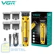 Триммер VGR V-904 GOLD, аккумуляторный BLDC-мотор 10000 об/мин, DLC лезвия, LED-дисплей, 4 насадки - изображение 1