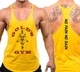 Майка мужская для тренировок с узкими бретелями Gold's Gym No Pain No Gain желтая L - изображение 1