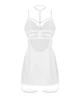 Сорочка прозора з трусиками Obsessive ARROWEL CHEMISE & thong Білий L/XL - зображення 3