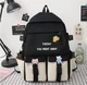 Школьный рюкзак набор для девочки 5 в 1 AWAY портфель женский шопер + значки и брелок - изображение 2