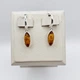 Сережки серебряные с янтарем 3,52 г - изображение 1