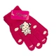 Перчатки детские с начесом Hello Kitty 5-7 года осень малиновый - изображение 5