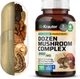 Добавка преміум-класу для імунітету мозку Bio Krauter Dozen Mushroom Complex 100 капсул - зображення 2