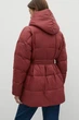 Удлиненная зимняя женская куртка с поясом Finn Flare FWB51064-332 Down fill бордовая XL - изображение 4