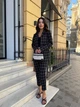 Стильный женский костюм в клетку черного цвета 34082 44 - изображение 1