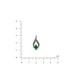 Серебряный кулон Листочек Вербочки с зеленым камнем Emerald 925 Zirkon - изображение 4