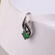 Серебряный кулон Листочек Вербочки с зеленым камнем Emerald 925 Zirkon - изображение 5