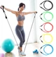 Набор трубчатых эспандеров для фитнеса и упражнений 5 жгутов NEW Power Resistance Band - изображение 1