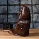 Чоловіча шкіряна сумка через плече VINTAGE коричнева натуральна шкіра мессенджер crossbody 51516 - зображення 9