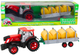 Zabawka LEAN Toys Duży traktor rolniczy z przyczepą i balami siana z napędem Czerwony 18627 (5905991018001) - obraz 2