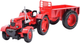 Zabawka LEAN Toys Traktor rolniczy z przyczepą metalowy 1:18 Czerwony 24732 (5905991057826) - obraz 3