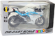 Zabawka LEAN Toys Motocykl sportowy metalowy ze światłami i dźwiękami 1:12 Biało-Niebieski 22613 (5905991049623) - obraz 1