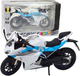 Zabawka LEAN Toys Motocykl sportowy metalowy ze światłami i dźwiękami 1:12 Biało-Niebieski 22613 (5905991049623) - obraz 2