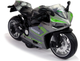 Zabawka LEAN Toys Motocykl sportowy z napędem pull-back ze światłem i dźwiękiem oraz z zielonymi pasami 1:12 Szary 12260 (5905214970369) - obraz 4