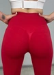 Бесшовные лосины пуш ап с V-поясом для тренировок и повседневности push up 2XL красные (17018556) - изображение 4