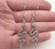 Серьги Snake змея в виде змеи на крючках серебряный цвет - изображение 2