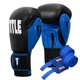 Боксерські рукавиці TITLE Boxing Dynamic Strike Black/Blue 12 oz (бинти 4м. у комплекті) - изображение 1