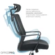 Крісло офісне OfficePro Harmony OC310-B-B-B Black ( хрестовина з роликами ) - изображение 11