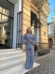 Стильний літній костюм жіночий однотонний з штанами та піджаком-кімоно льон жатка S-L сірий - зображення 3