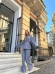 Стильний літній костюм жіночий однотонний з штанами та піджаком-кімоно льон жатка S-L сірий - зображення 8
