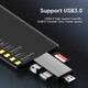 Кардрідер ELOUGH 7-в-1 Type-C / USB 2.0 / USB 3.0 / Micro USB / SD / TF / USB-флеш Сірий алюмінієвий 5 Гбіт - зображення 6