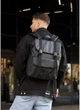 Мужской рюкзак роллтоп с клапаном и карманом под ноутбук SAMBAG Черный (6050281346) - изображение 3