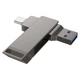 Флеш накопитель USB Hoco UD15, 256GB, 2 в 1, USB 3.2, Type-C, металлический, gray - изображение 2