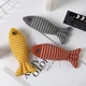 Мягкая игрушка для кошек и собак Рыбка большая с кошачьей мятой, 20 см желтая - изображение 6