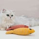 Мягкая игрушка для кошек и собак Рыбка большая с кошачьей мятой, 20 см желтая - изображение 7