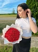 Букет из 35 красных мильных роз с блестками, подарочный букет роз мыльных для девушки, жены, мамы, дочери. - изображение 4