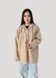 Кардиган на гудзиках блейзер oversize жіночий однотонний з капюшоном Miss Think S.R.L. Бежевий 13880 XXL (на укр 52-56) - зображення 2