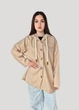 Кардиган на гудзиках блейзер oversize жіночий однотонний з капюшоном Miss Think S.R.L. Бежевий 13880 XXL (на укр 52-56) - зображення 4