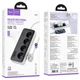 Мережевий фільтр Hoco AC21 4x220V+3хUSB+1хType-C 2500W PD/QC (3М) електричний подовжувач швидка зарядка для пристроїв Чорний - изображение 2