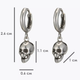 Сережки конго Fashion Jewerly у вигляді черепів 2 шт в готичному корейському стилі сріблясті (SVS) - зображення 2