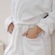 Халат SoundSleep SHAWL шалевый махровый велюровый XL белый (94194111) - изображение 4
