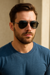 Модные мужские солнцезащитные очки 2025 aviator polarized black солнечные защитные UV400 поляризационные антибликовые авиаторы для рыбалки отдыха авто polaroid от солнца в форме капли окуляры полароид матовые зелено-серые линзы твердый чехол в комплекте - изображение 1