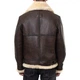 Куртка авіаційна US WINGS B-3 Shearling Bomber Jacket чоловіча коричнева - изображение 6