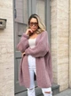 В'язаний жіночий кардиган оверсайз NASTIA, колір Темна пудра розмір One Size - изображение 8