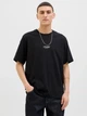 Футболка хлопковая длинная мужская Jack & Jones 12278787 S Black с принтом (5715724957909) - изображение 1