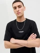 Футболка хлопковая длинная мужская Jack & Jones 12278787 S Black с принтом (5715724957909) - изображение 3
