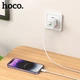 Мережевий Зарядний Пристрій Hoco C147A 1USB/18W/QC3.0 + 1Type-C/20W/PD + (Type-C - Lightning) (Білий) - зображення 7