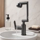 Кран-смеситель поворотный 360° с аэратором для кухни и ванной Water Tap Faucet, универсальный смеситель-трансформер с двумя режимами подачи воды и однорычажным керамическим картриджем для раковины и мойки Графит WCN-893 - изображение 1