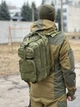 Рюкзак B02 тактический военный 25л зеленый олива - изображение 2