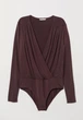 Боді-блуза жіноча H&M S/M бордова (2595809250) - зображення 4